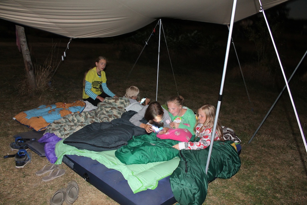 Sleeping outdoors underneath the starry skies